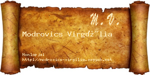 Modrovics Virgília névjegykártya